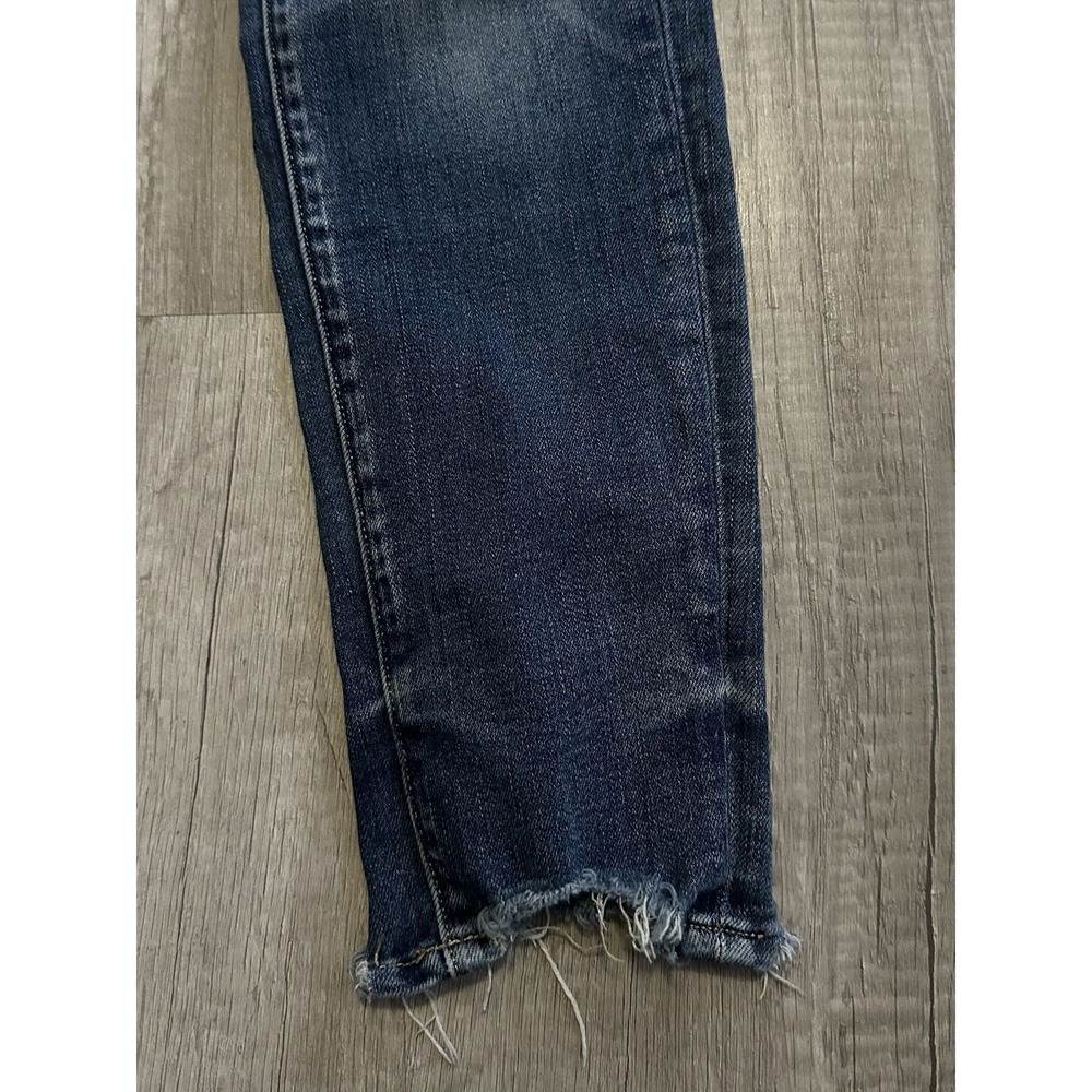 Flying Monkey Women's Jeans 26 Blue Distressed Stretch Mid Rise Fray Hem‎ Skinny - Picture 3 of 12